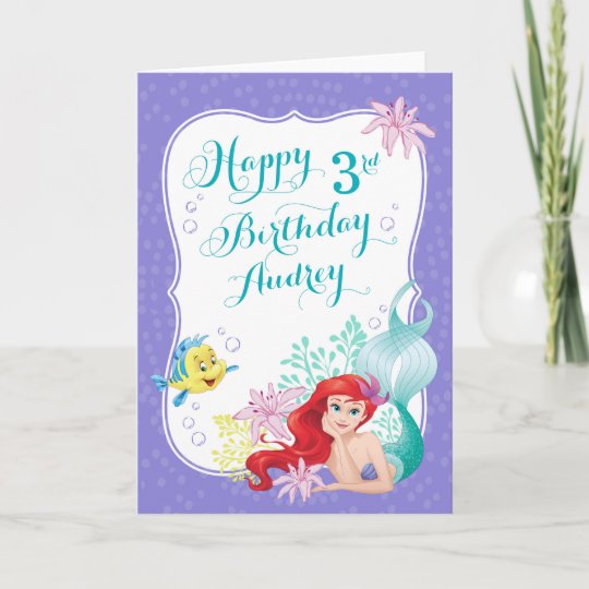 Carte Ariel Under The Sea Adventure Joyeux Anniversaire Zazzle Ca