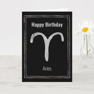 Carte Aries Ram Joyeux Anniversaire argent astrologie zo