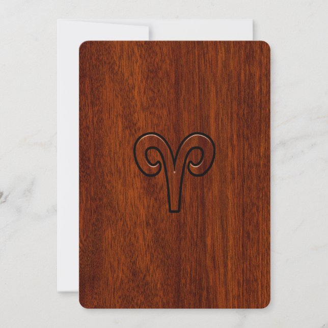 Carte Aries Zodiac Connexion en acajou comme imprimé (Devant)