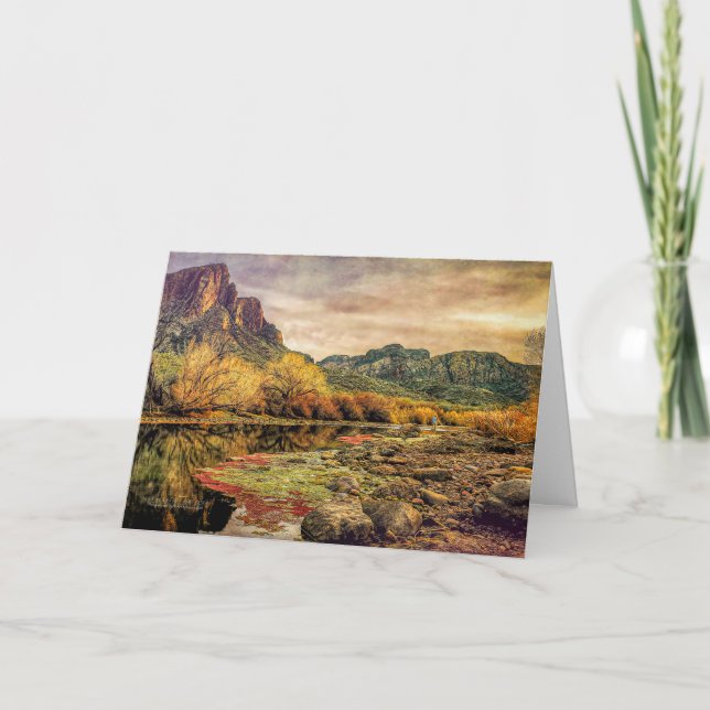 Carte Arizona River Sonoran Desert Mountains Art numériq (Devant)
