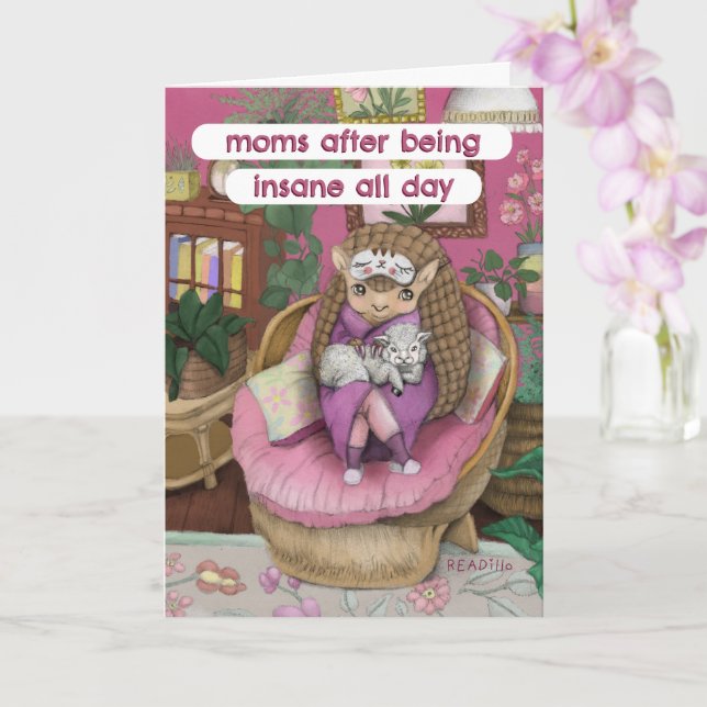 Carte Armadillo rose mème Mère de Mère de Mère Fête des  (Orchidée)