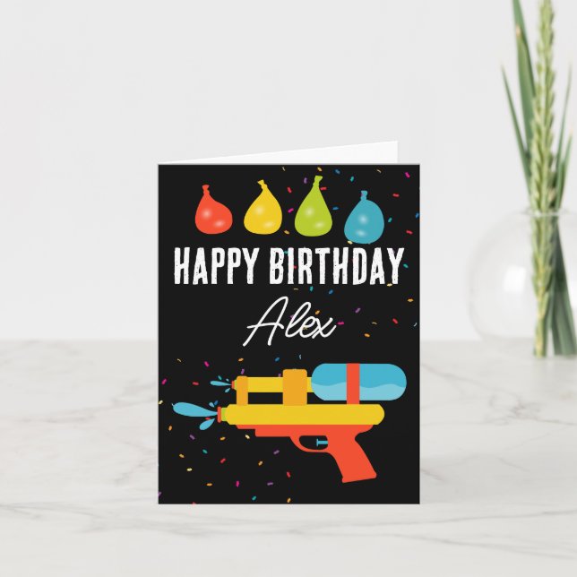 Carte Arme à eau et ballons fête d'été (Devant)
