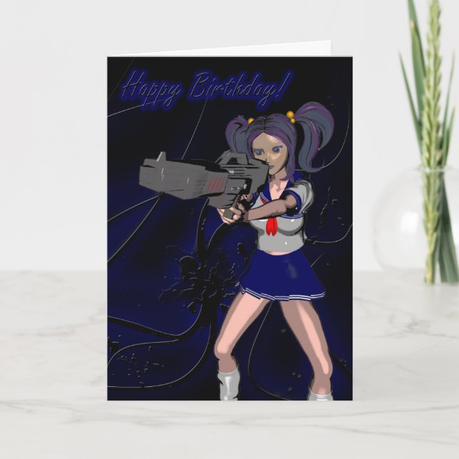 Carte Arme à feu de joyeux anniversaire (Devant)