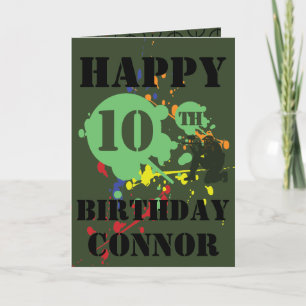 Carte Armée Green Paintball Nom et âge Anniversaire