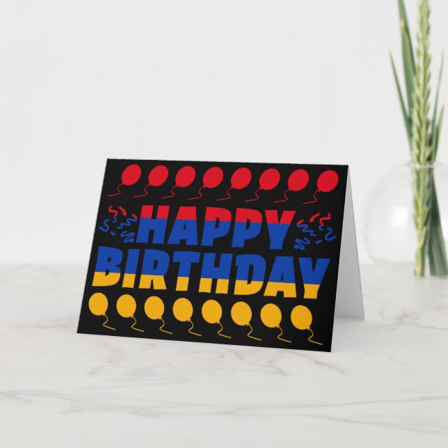 Carte Arménie Drapeau patriotique Anniversaire (Devant)