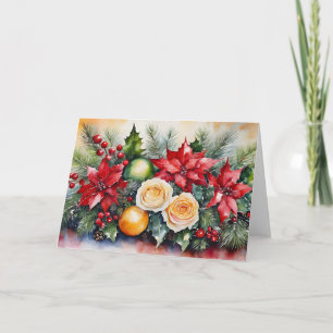 Carte Arrangement floral de Noël