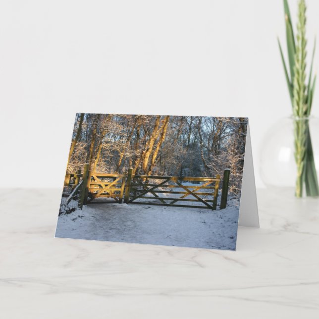 Carte Arrêt Au Bord Des Bois Un Soir Neige (Devant)