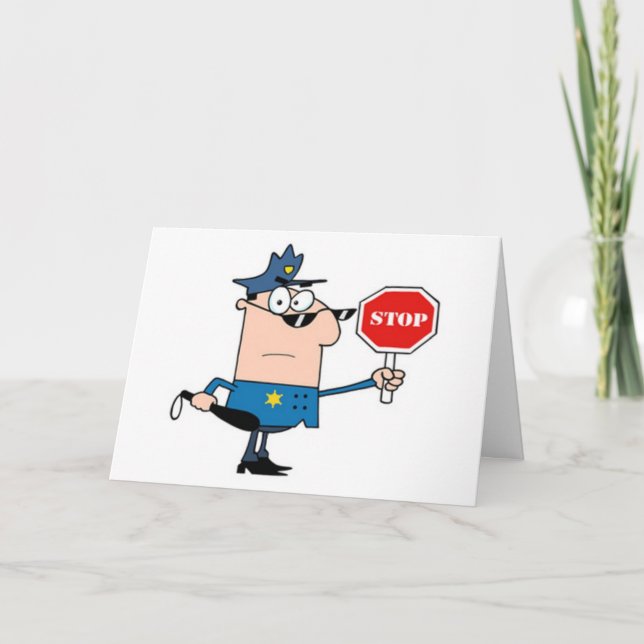 Carte ARRÊTÉ PAR LA COP HAPPY 16ème ANNIVERSAIRE (Devant)