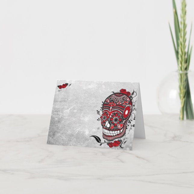 Carte arrière et rouge de crâne de sucre de note (Devant)