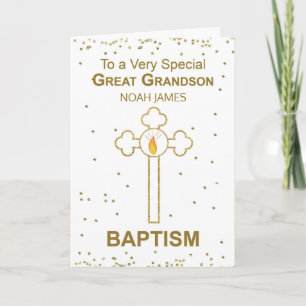 Carte Arrière-petit-fils Nom Personnalisé Baptême Aspect