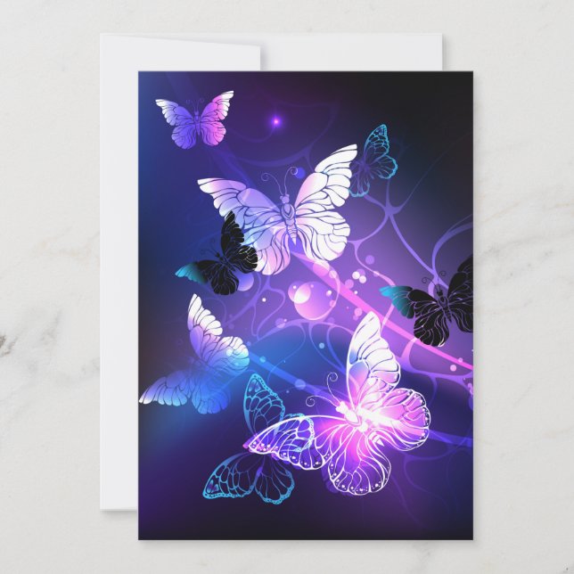 Carte Arrière - plan avec papillons de nuit (Devant)