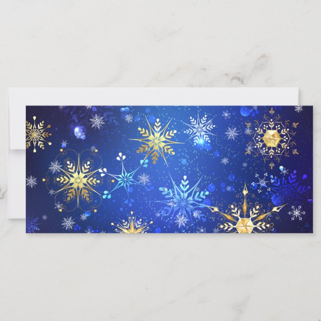 Carte Arrière - plan Bleu XMAS avec des flocons de neige (Devant)