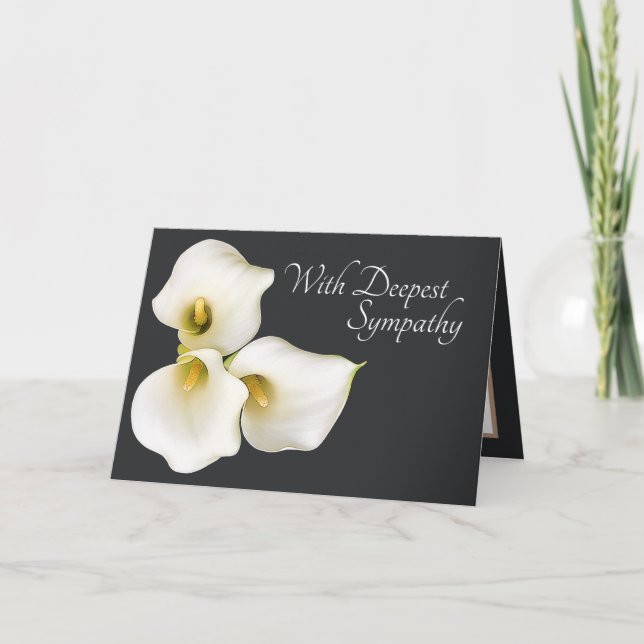 Carte Arrière - plan couleur vive gris Calla Lilies Symp (Devant)