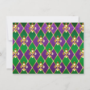 Carte Arrière - plan de bijoux Mardi Gras