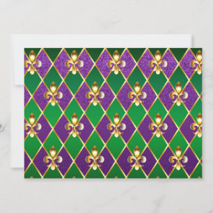 Carte Arrière - plan de bijoux Mardi Gras