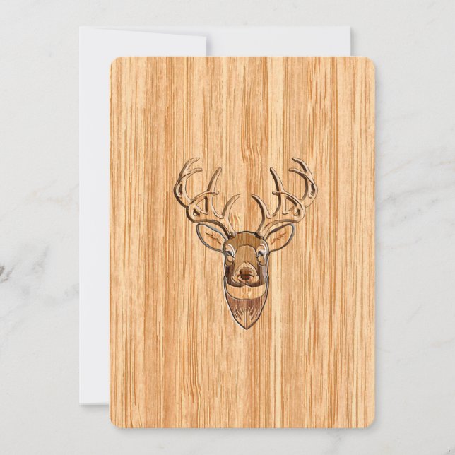 Carte Arrière - plan de bois de cerf de queue blanche (Devant)