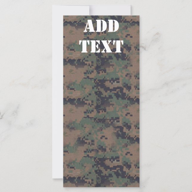 Carte Arrière - plan de bois numérique militaire (Devant)