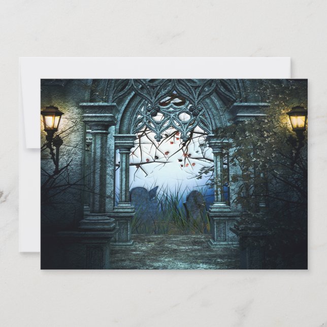 Carte Arrière - plan de cimetière sombre (Devant)