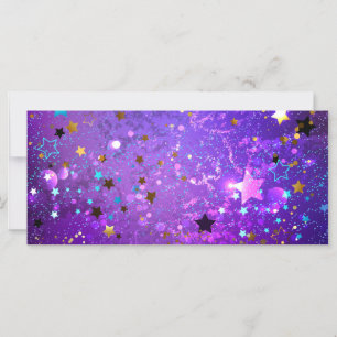 Carte Arrière - plan de feuille violet avec étoiles