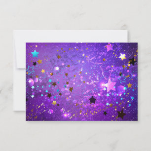 Carte Arrière - plan de feuille violet avec étoiles