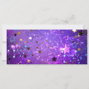 Carte Arrière - plan de feuille violet avec étoiles