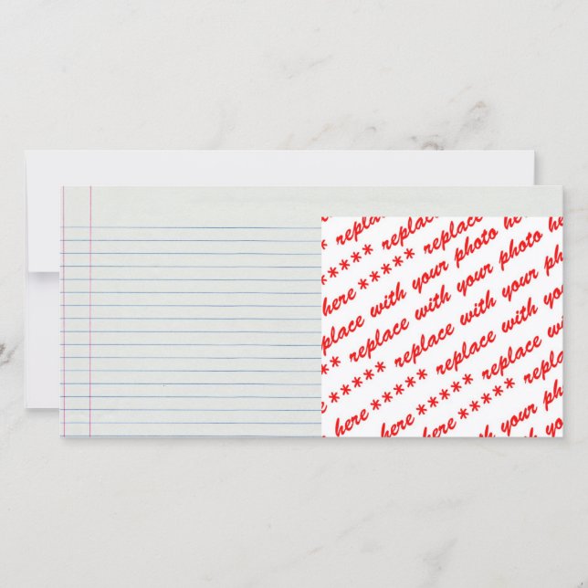 Carte Arrière - plan de papier scolaire linéaire (Devant)