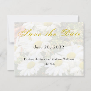 Carte Arrière - plan marguerite Jaune Script Enregistrer