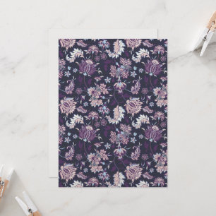 Carte Arrière - plan violet Big Floral Motif sans joint
