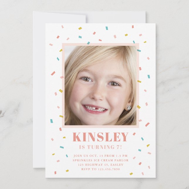 Carte Arrose l'invitation de partie d'anniversaire de (Devant)