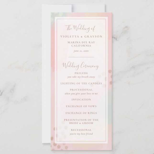 Carte Art Abstrait moderne Pink Pastel Tones Mariage (Devant)