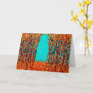 Carte art abstrait original Couleur d'automne