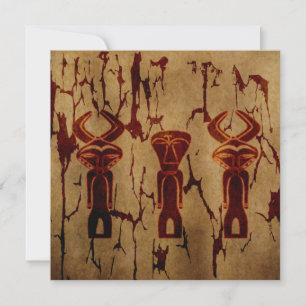 Carte Art abstrait vintage de dessin tribal africain