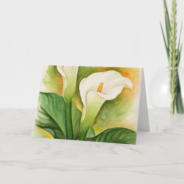 Carte Art d'aquarelle de deux lis de Cala - multi (Devant)