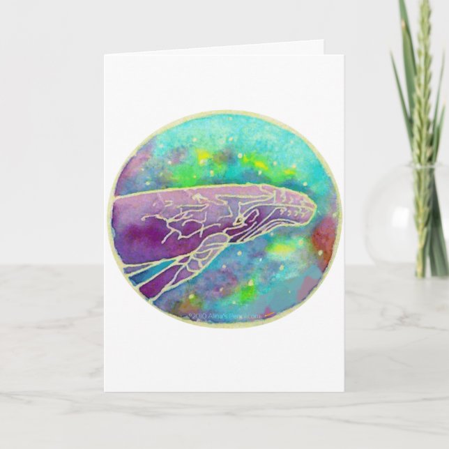 Carte Art de baleine de bosse de batik (Devant)