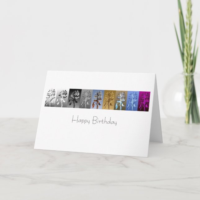 Carte Art de bruit de fleur : Joyeux anniversaire (Devant)