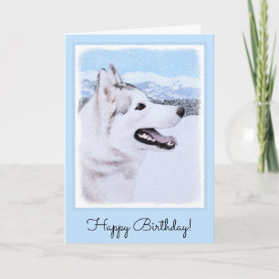 Carte Art de chien de peinture de chien de traîneau
