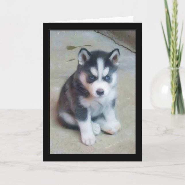 Carte art de chiots husky sibérien (Devant)