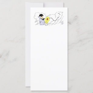 Carte Art de cru de garçon de vol de cerf-volant