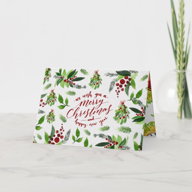 Carte Art de décoration de Noël à l'aquarelle (Devant)