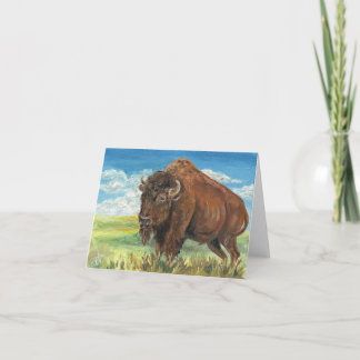 Carte Art de faune de bison américain de Buffalo de
