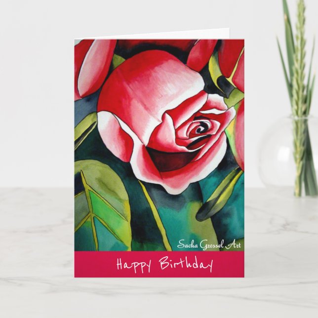 Carte Art de fleur rose (Devant)