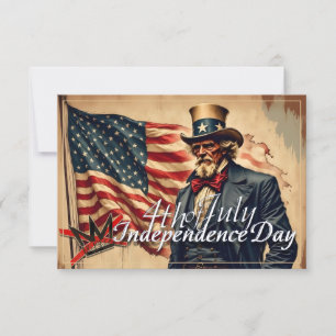 Carte Art de la fête de l'indépendance de l'oncle Sam sa