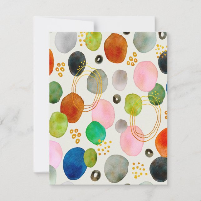 Carte Art de la Parties scintillant d'or de galets Abstr (Devant)