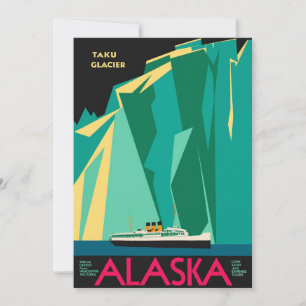 Carte Art de l'affiche de voyage vintage de l'Alaska, gl