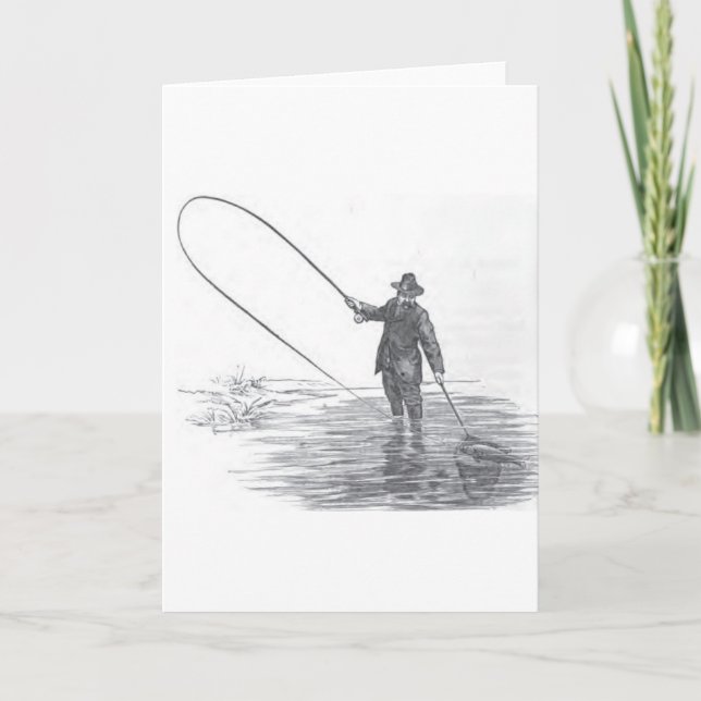Carte Art de pêche vintage (Devant)