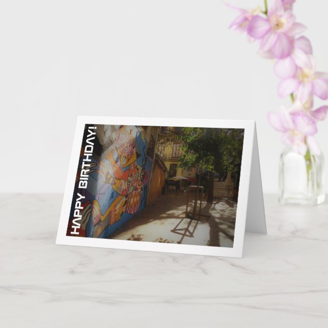 Carte Art de rue valencien, Espagne (Orchidée)