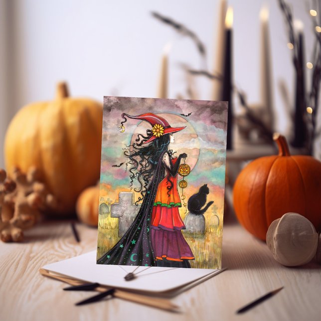 Carte Art de sorcière Halloween Witch Way (Créateur téléchargé)