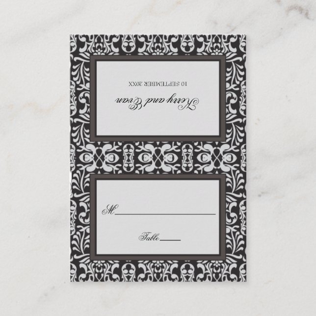 Carte Art déco Damask Place Card (Devant)