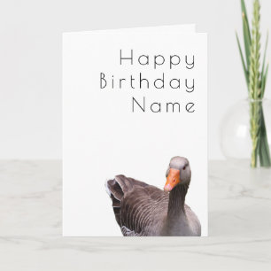 Carte Art Déco d'anniversaire de la mignonne oie