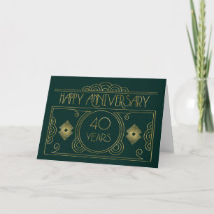 Carte Art déco du 40e anniversaire de l'employé